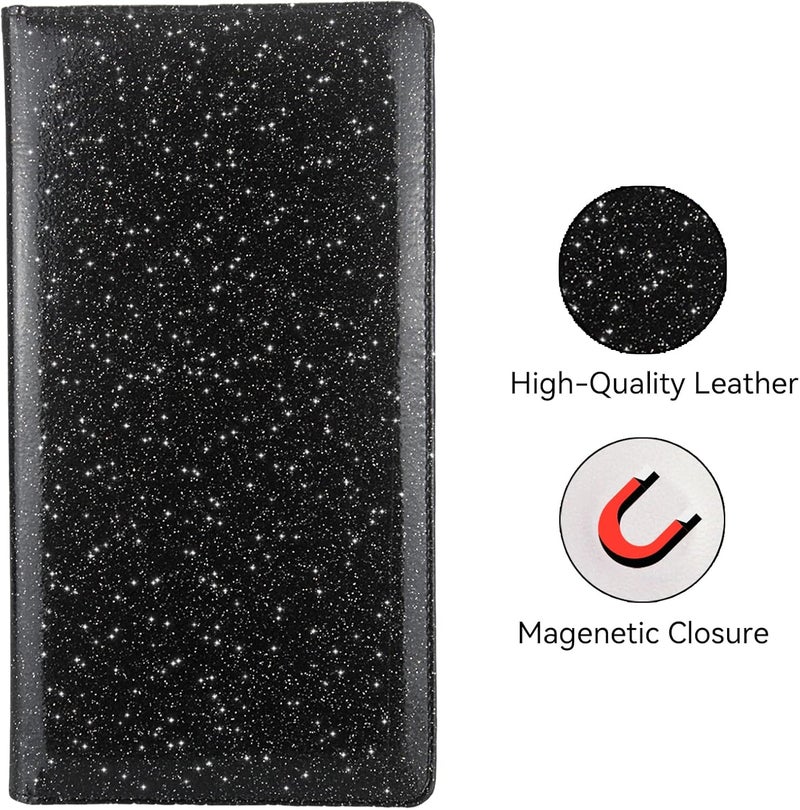 Miunice Car Registration and Insurance Holder, Bling Premium Pu Leather Vehicle Glove Box Organizer, Prefect Leather License Registration Holder for Driver License, Cards & Essential Documents (Black) - Image 4